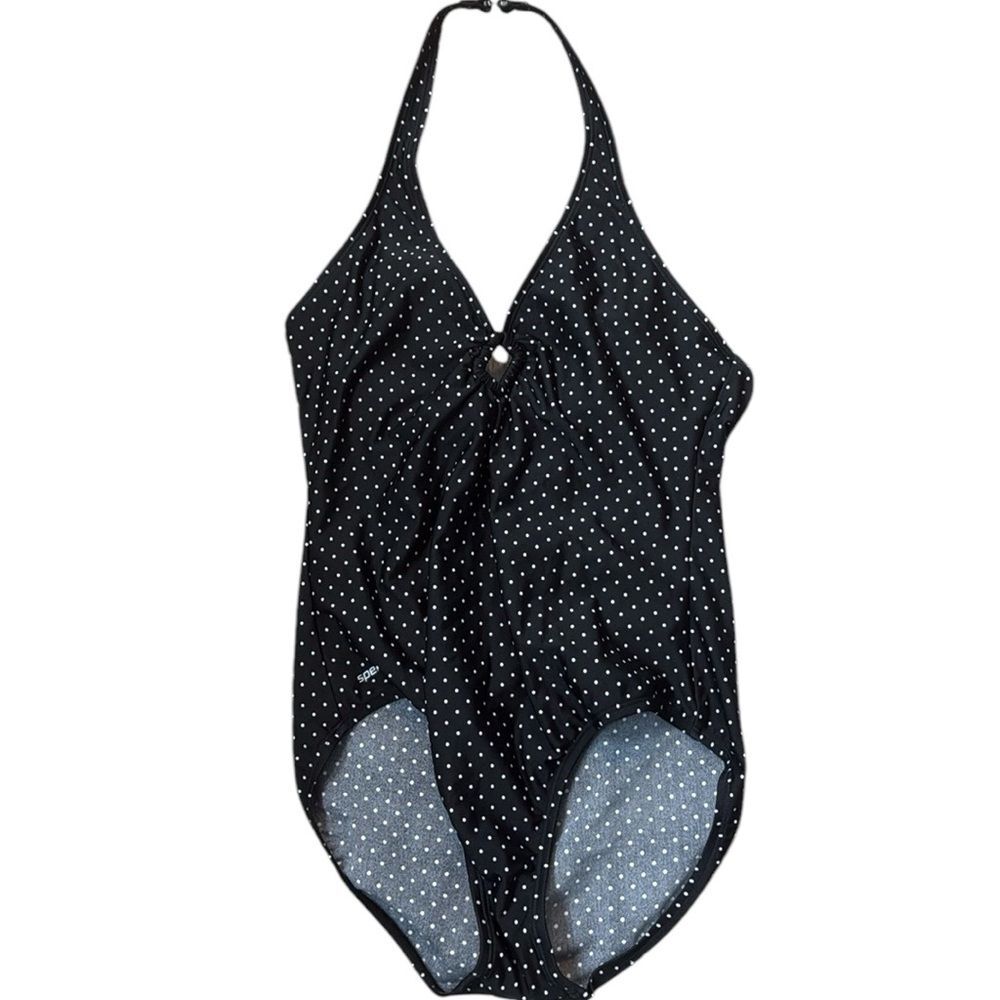 Speedo Polka Dot Swimsuit Halter Neck One Piece‎ Size 14
